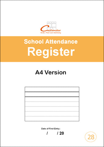 SCHOOL ATTENDANCE REGISTER (A4/32 Pages) S028 (Class Pupil Absence Record)