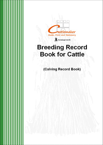 BREEDING RECORD BOOK FOR CATTLE (A4/32 Pages) B006 (Calving Record Book)