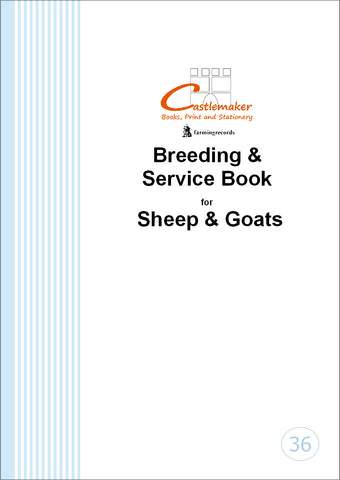 BREEDING & SERVICE BOOK FOR SHEEP & GOATS (A4/32 Pages) B036 (Lambing Record Book)