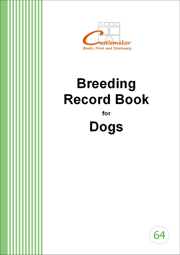 BREEDING BOOK FOR DOGS (A4/32 Pages) B064 (Puppy Record Book)