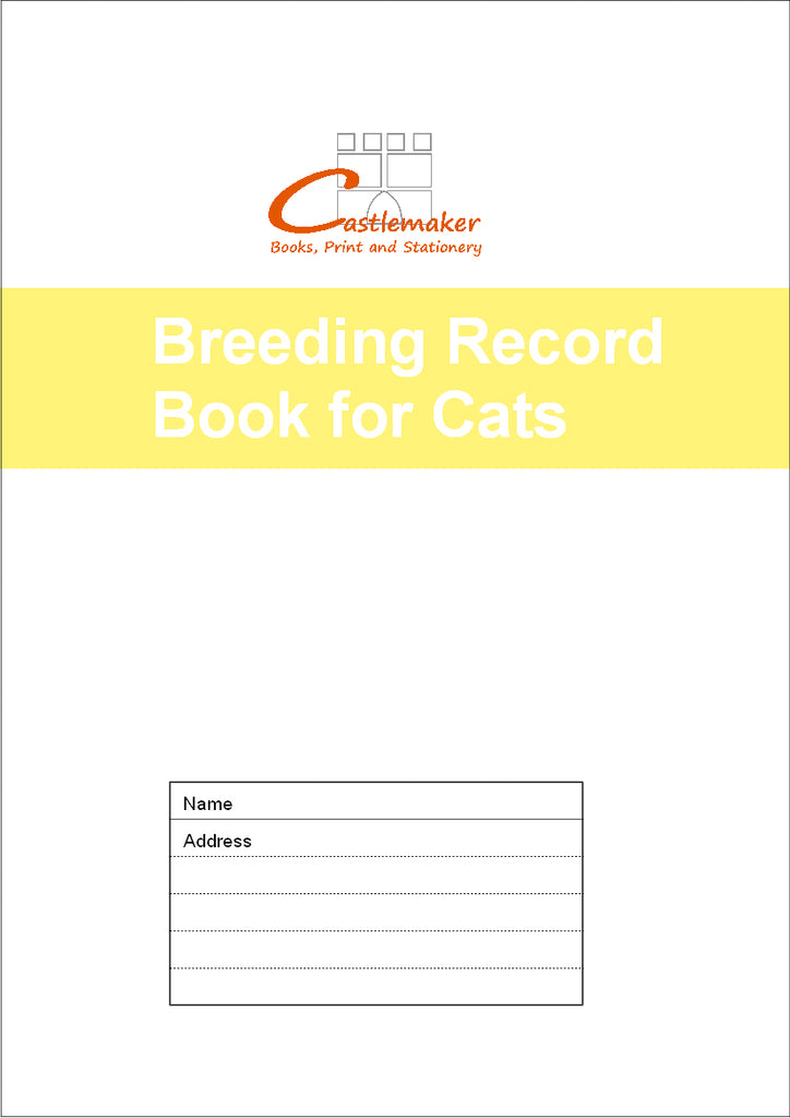 BREEDING BOOK FOR CATS (A4/32 Pages) B072 (Kitten Record Book)