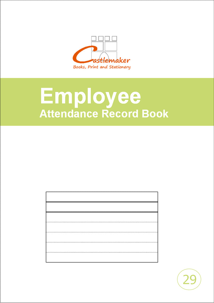 EMPLOYEE ATTENDANCE RECORD BOOK (A4/32 Pages) E029 (Staff Register)