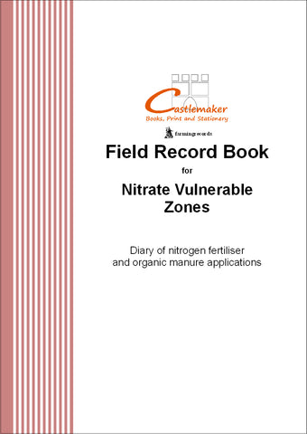 FIELD RECORD BOOK - NVZ (A4/32 Pages) F030 (Nitrate Vulnerable Zones)