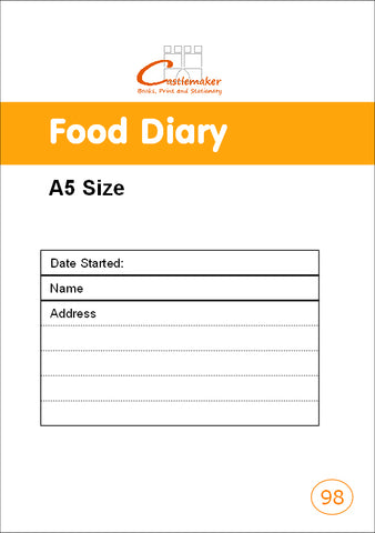 FOOD DIARY (A5/20 Pages) F098 (Meal Record Book - 9 Weeks/Book)