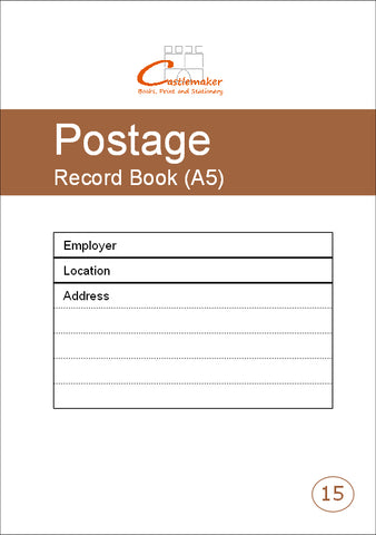 POSTAGE RECORD BOOK (A5/20 Pages) P015 (Courier & Post Log)