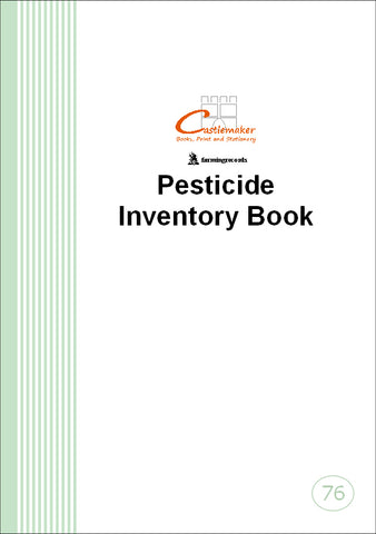 PESTICIDE INVENTORY BOOK (A5/32 Pages) P076 (Record of purchases and Use)