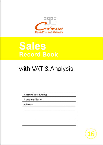 SALES RECORD BOOK (A4/32 Pages) S016 (Account Ledger with Analysis Columns)