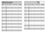 TEMPERATURE LOG BOOK (A5/16 Pages) T095 (Food Safety for Fridges, Freezers and Cold Cabinets)