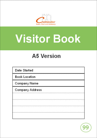 VISITOR BOOK (A5/20 Pages) V099 (Signing In Reception Security Log)