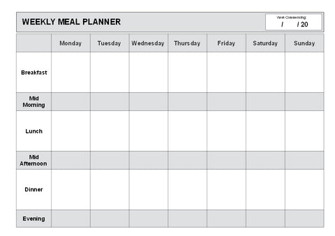 MEAL PLANNER PADS (A4/A5) W039/W046 (Weekly Food Journals)